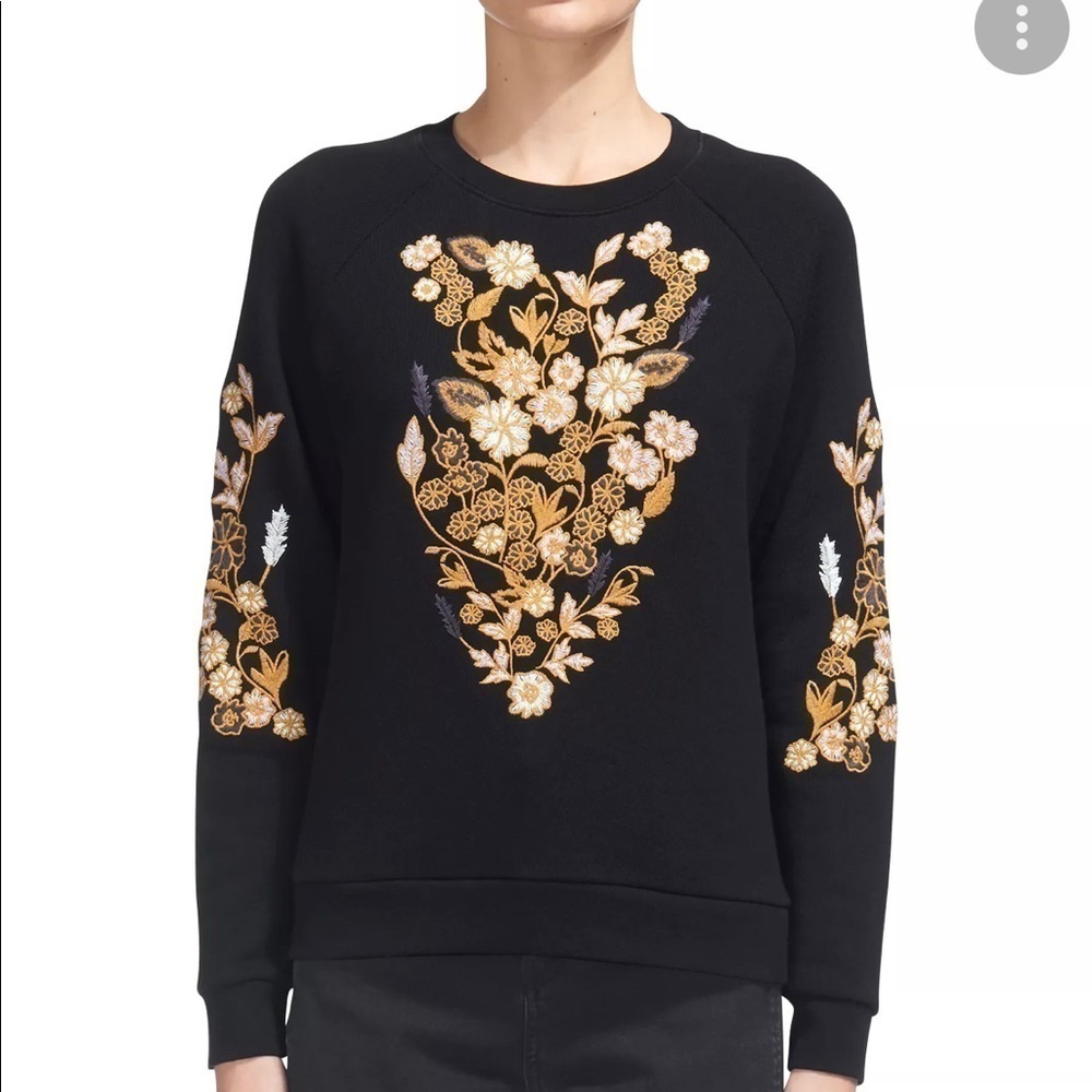 WHISTLES Belize Embroidered Crewneck Sweatshirt Size Small